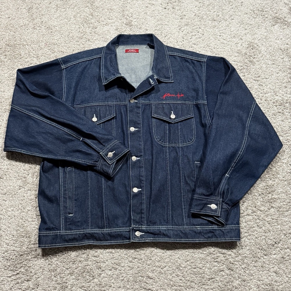 FUBU Platinum Men's Denim Jacket SZ 2XL Embroidered Fat Albert